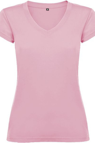 Roly CA6646 - Womens Slim-Fit V-Neck Cotton Tee with Ribbed Finish