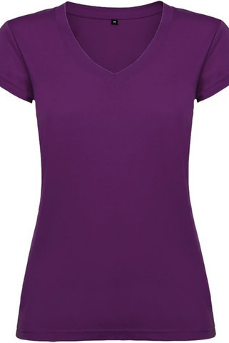 Roly CA6646 - Womens Slim-Fit V-Neck Cotton Tee with Ribbed Finish