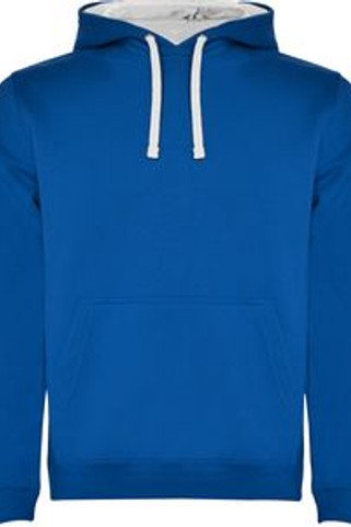 Roly SU1067 - URBAN Sweat-shirt bicolore avec capuche doublée et cordon de serrage contrasté