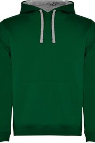 Roly SU1067 - URBAN Sweat-shirt bicolore avec capuche doublée et cordon de serrage contrasté