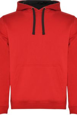 Roly SU1067 - URBAN Sweat-shirt bicolore avec capuche doublée et cordon de serrage contrasté