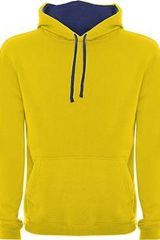 Roly SU1067 - URBAN Sweat-shirt bicolore avec capuche doublée et cordon de serrage contrasté