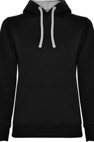 Roly SU1068 - URBAN WOMAN Sweat-shirt coupe près de corps féminin avec capuche doublé à contraste et au ton du cordon de serrage et poche kangourou