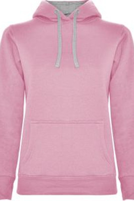 Roly SU1068 - URBAN WOMAN Fitted-cut sweatshirt with two-colour hood in double fabric