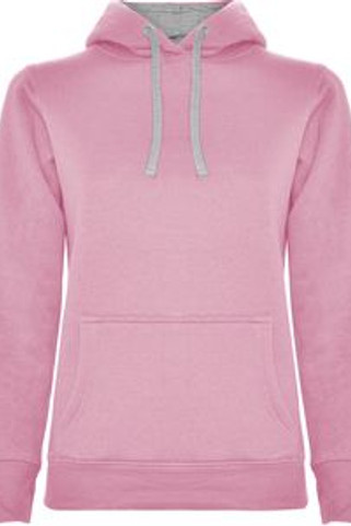 Roly SU1068 - URBAN WOMAN Sweat-shirt coupe près de corps féminin avec capuche doublé à contraste et au ton du cordon de serrage et poche kangourou