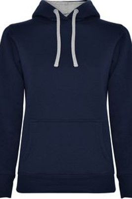 Roly SU1068 - URBAN WOMAN Fitted-cut sweatshirt with two-colour hood in double fabric