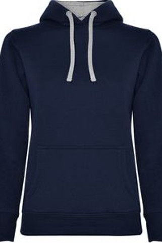 Roly SU1068 - URBAN WOMAN Sweat-shirt coupe près de corps féminin avec capuche doublé à contraste et au ton du cordon de serrage et poche kangourou