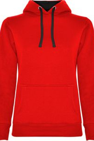 Roly SU1068 - URBAN WOMAN Fitted-cut sweatshirt with two-colour hood in double fabric