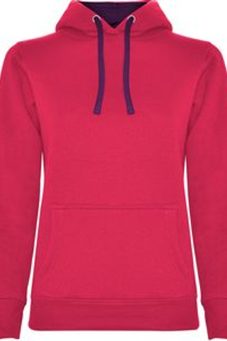 Roly SU1068 - URBAN WOMAN Fitted-cut sweatshirt with two-colour hood in double fabric