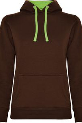 Roly SU1068 - URBAN WOMAN Getailleerde dames sweatshirt met tweekleurige capuchon van dubbel weefsel