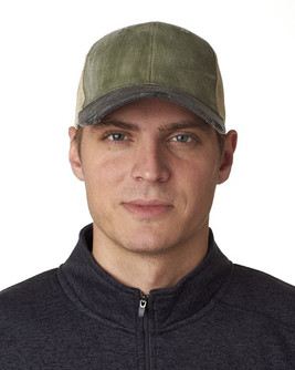 Adams OL102 - Gorra de camionero apenada teñida con pigmento de 6 paneles