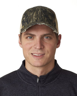 Adams OL102 - Gorra de camionero apenada teñida con pigmento de 6 paneles