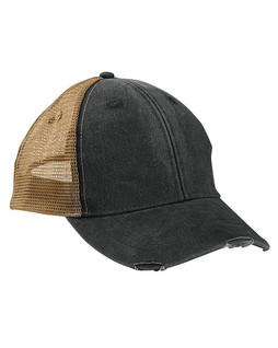 Adams OL102 - 6-Panel Pigment-Dyed Distressed Trucker Cap