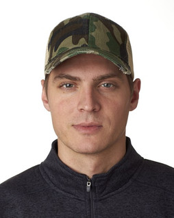Adams OL102 - 6-Panel Pigment-Dyed Distressed Trucker Cap