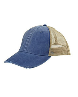 Adams OL102 - Gorra de camionero apenada teñida con pigmento de 6 paneles