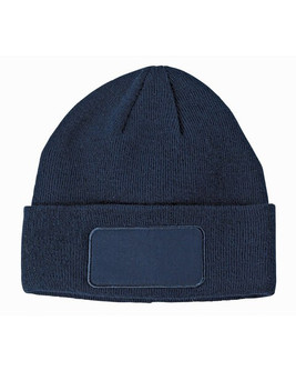 Big Accessories BA527 - Acrylic Rib Knit Beanie with Customizable Patch