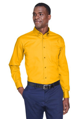 Harriton M500 - Men's Easy Blend Long-Sleeve Twill Shirt with Stain-Release