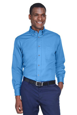 Harriton M500 - Men's Easy Blend Long-Sleeve Twill Shirt with Stain-Release