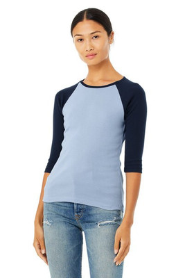 Bella+Canvas 2000 - Ladies' Baby Rib Three-Quarter Sleeve Raglan T-Shirt