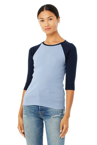 Bella+Canvas 2000 - Ladies Baby Rib Three-Quarter Sleeve Raglan T-Shirt