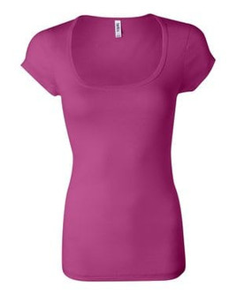 Bella+Canvas 8703 - Ladies' Sheer Mini Rib Scoopneck T-Shirt