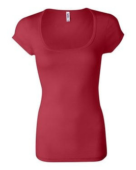Bella+Canvas 8703 - Ladies' Sheer Mini Rib Scoopneck T-Shirt