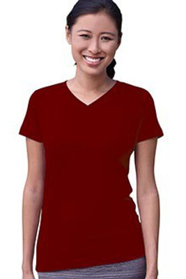 LAT 3507 - Remera fina de jersey con cuello en V