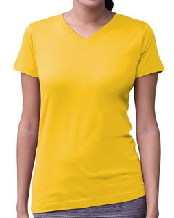 LAT 3507 - Remera fina de jersey con cuello en V