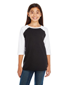LAT 6130 - Youth Retro Style Three-Quarter Sleeve Baseball Tee