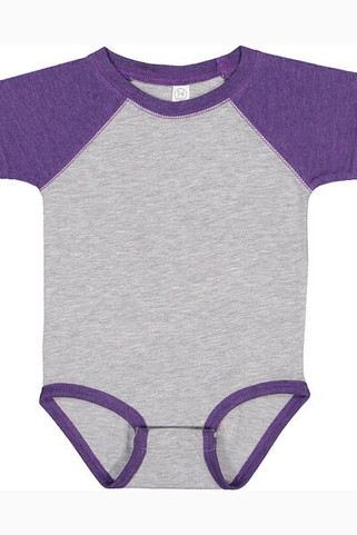 Rabbit Skins 4430 - Fine Jersey Infant Three-Quarter Sleeve Baseball Bodysuit