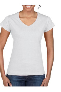 Gildan GN647 - T-Shirt Femme Col V 100% Coton