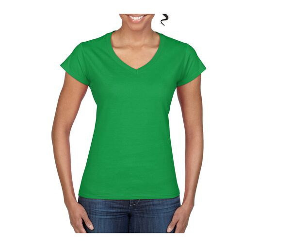 Gildan GN647 - T-Shirt Femme Col V 100% Coton