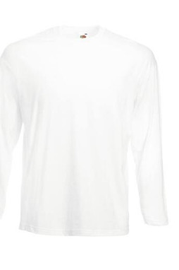 Fruit of the Loom SC233 - Maglietta a manica lunga da uomo 100% cotone