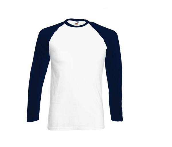 Fruit of the Loom SC238 - T-shirt da uomo a maniche lunghe in 100% cotone