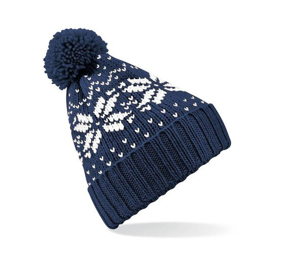 Beechfield BF456 - Chic Winter Blossom Knit Beanie with Pom Pom