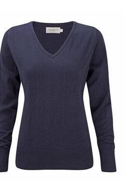 Russell Collection JZ10F - Pullover da donna con scollo a V