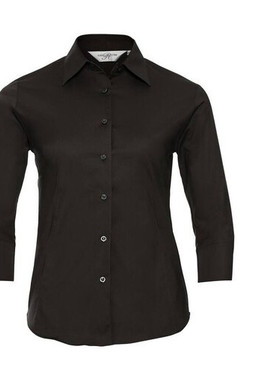 Russell Collection JZ46F - Camicia aderente da donna con maniche a 3/4