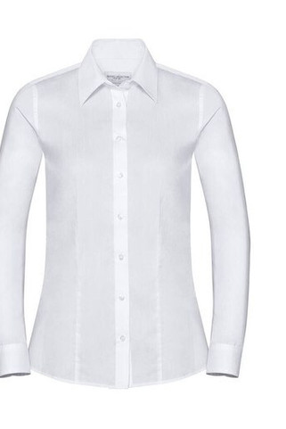 Russell Collection JZ62F - Camicia Oxford da donna a maniche lunghe Easy Care