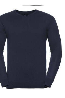 Russell Collection JZ710 - Pull Col V Homme Coton