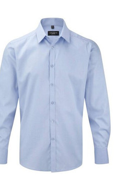 Russell Collection JZ962 - Shirt Met Visgraat-Motief Met Lange Mouw
