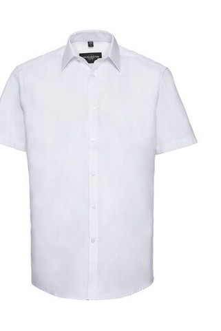 Russell Collection JZ963 - Overhemd Met Visgraat-Motief Met Korte Mouw