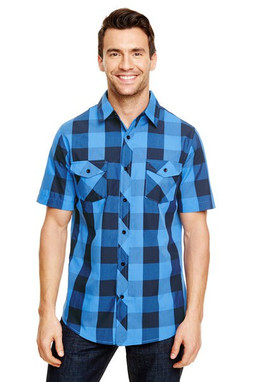 plaid shirt for men black and blue