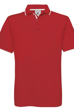 B&C BC430 - Polo in cotone con collo e maniche a contrasto