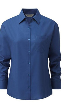Russell Collection JZ34F - Dames Poplin Overhemd