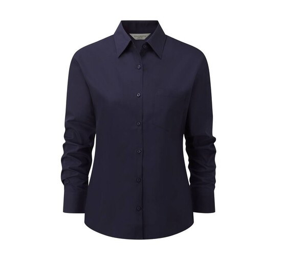 Russell Collection JZ34F - Camicia da donna in popeline