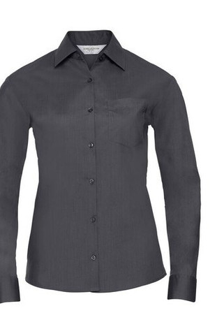 Russell Collection JZ34F - Damen Langarm Bluse Popeline