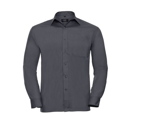 Russell Collection JZ934 - Pitkähihainen polycotton Easy Care popliinipaita