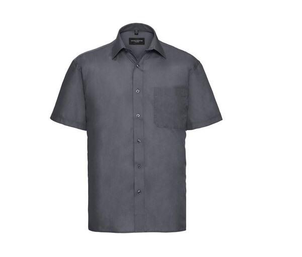 Russell Collection JZ935 - Men's Classic Short Sleeve Poplin Office Shirt