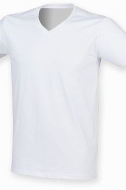 Skinnifit SF122 - Tee-Shirt Col V Homme Stretch en Coton