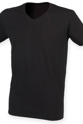 Skinnifit SF122 - Tee-Shirt Col V Homme Stretch en Coton
